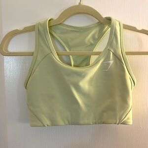 Gymshark essential racer back sports bra in light green - size small